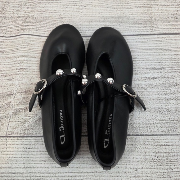 Laundry By Shelli Segal Shoes - CL By Laundry Black Ballet Flats with Studded Strap